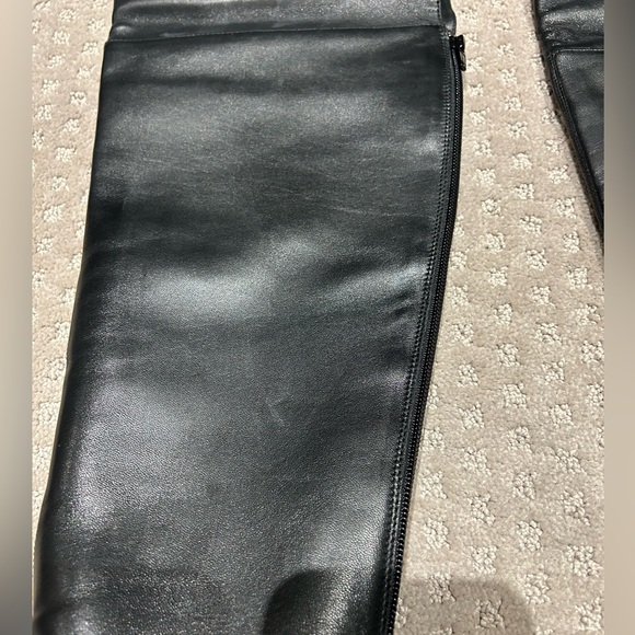 Browns tall blk leather boots brand new never worn sz8.5 zipper in back - Picture 4 of 12